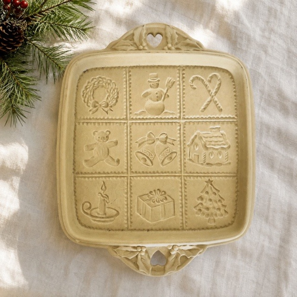 Vintage 1992 Hill Design Christmas Cookie Tray Ceramic Serving Platter 8.5"